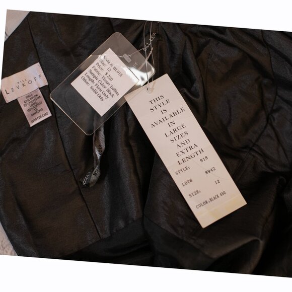 Bill Levkoff Formal Gown Prom Dress Tissue Taffeta Chiffon Long Black Size 12 - Picture 12 of 12